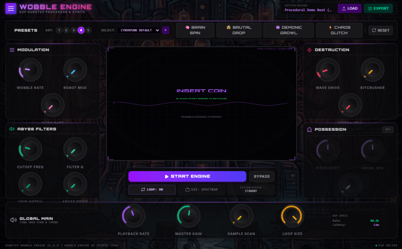 Wobble Engine VST Interface